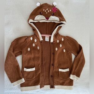 Deer knit sweater jacket 4t